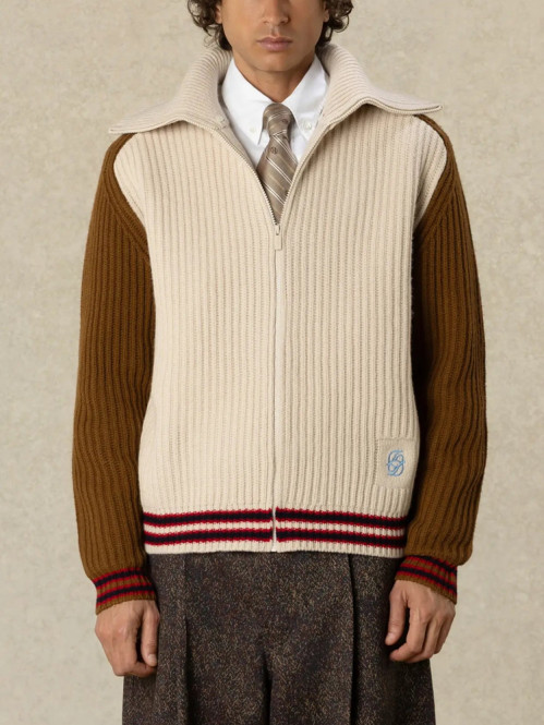 Zipped cardigan sherpa off white 