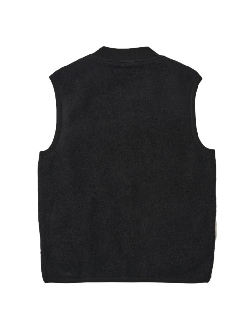 Zip waistcoat wool fleece black 