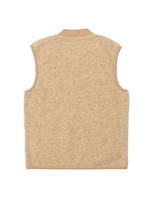 Zip waistcoat wool fleece fawn 