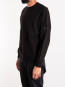 Cotton fleece crew neck black 