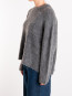Gillis-m brush knit dk grey mel 