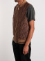 Monogram sleeveless zipped jacket brown 