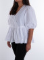 Cotton poplin wrap blouse bright white 