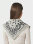 Adelina paisley knit scarf grey mel 