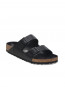 Arizona rivet logo sandals black woven 