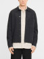 Boiled wool overshirt dk grey mel 