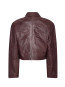Boxy square leather jacket deep mahagony 