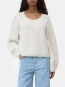 W knit crew neck pullover whipped S