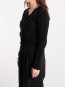 Cotton cashmere crochet cardigan black 
