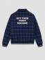 Check flannel jacket with slogan navy 