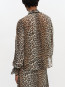 Chiffon tie string shirt leopard 