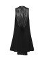 Crepe mini a-line dress black 