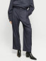 Cropped melange wide-pleat pants navy mel 36