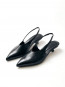 Eros slingback mules black leather 