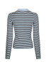 Fannya ls stripe knit polo lt blue stripe 