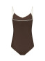 Felice solid contrast swimsuit dark brown 