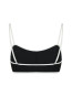Fia solid contrast bikini top black white 
