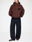 Printed fleiweight nylon jacket chicory coffee 