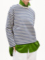 Frankaa stripe sweatshirt undyed lapsis blue 