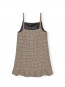 Check wool mix mini dress tiger eye 