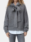 Hoodie with bow tie dk grey mel 