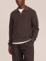 Hope rib knit polo brown mel 