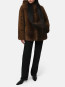 Katin mink hooded coat mink 