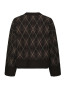 Kick check knit blouse dark brown 
