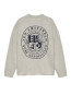 Knitted stamp crewneck pullover grey mel 
