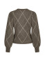 Koteas check knit cardigan taupe 