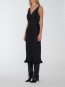 Light satin frill detaildress black 