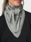Lolana paisley knit scarf grey mel 