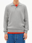 Knit longsleeve polo silver mel 