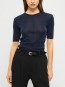 Lyocell wool short sleeve top indigo noir 