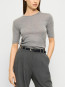 Lyocell wool short sleeve top mid grey 