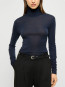 Lyocell wool turtleneck top indigo noir 