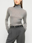 Lyocell wool turtleneck top mid grey 