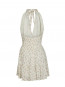 Magda fine print dress creme 