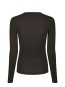 Nella fine rib blouse dark brown 