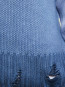 Oil washed knit sweater blue 