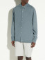 Ossian garment dyed tencel shirt english blu S