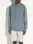 Ossian garment dyed tencel shirt english blu 