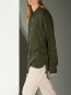 Ossian garment dyed tencel shirt shelter grn 