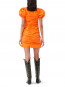 Cotton poplin mini dress vibrant orange 