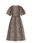 Printed cotton tie strap dress leopard 