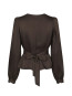 Rista heavy sateen blouse dark brown 