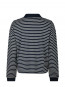Sara stripe polo blouse navy 