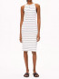 Sasinaa fine stripes dress wht blk 