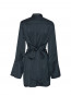 Satin tie shirt dress black 