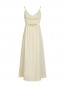 Savani long linen dress light yellow 